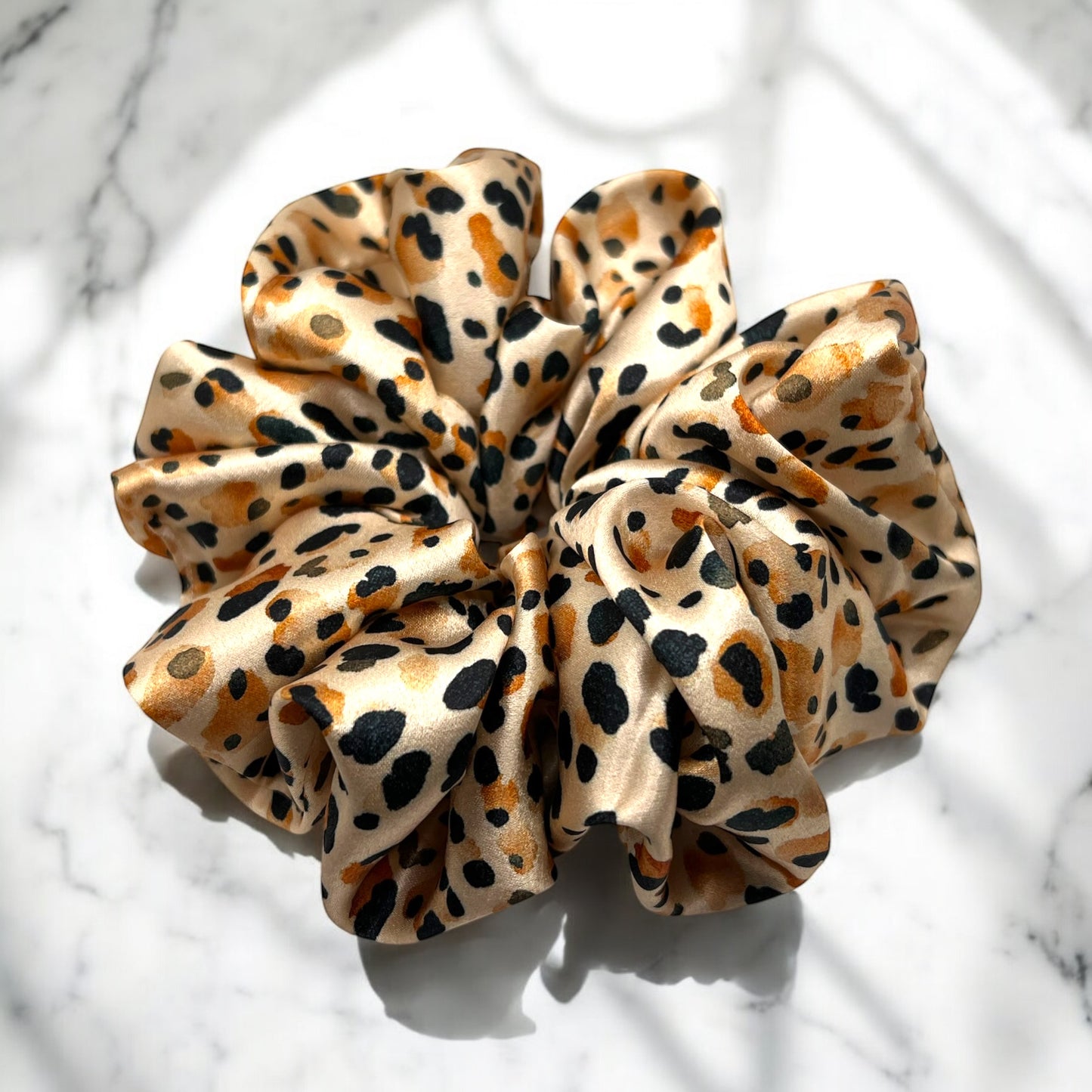 Beige Leopard Scrunchie
