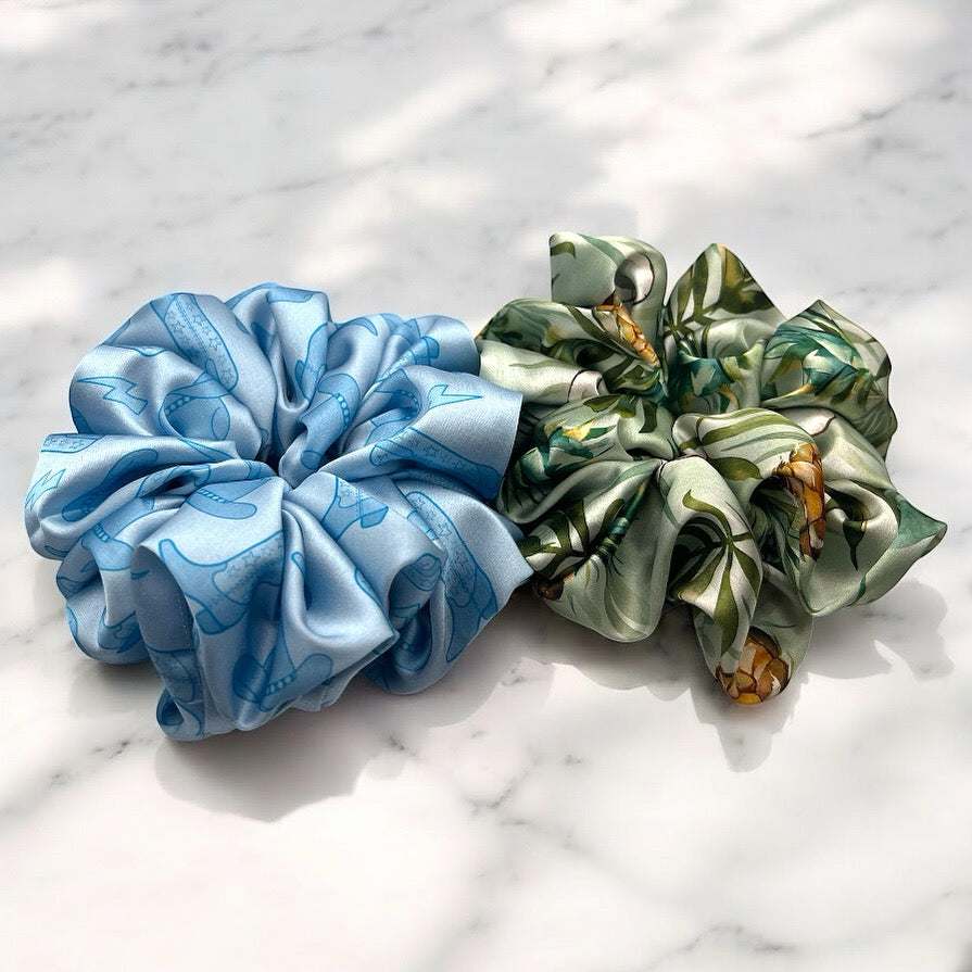 Blue Western Scrunchie