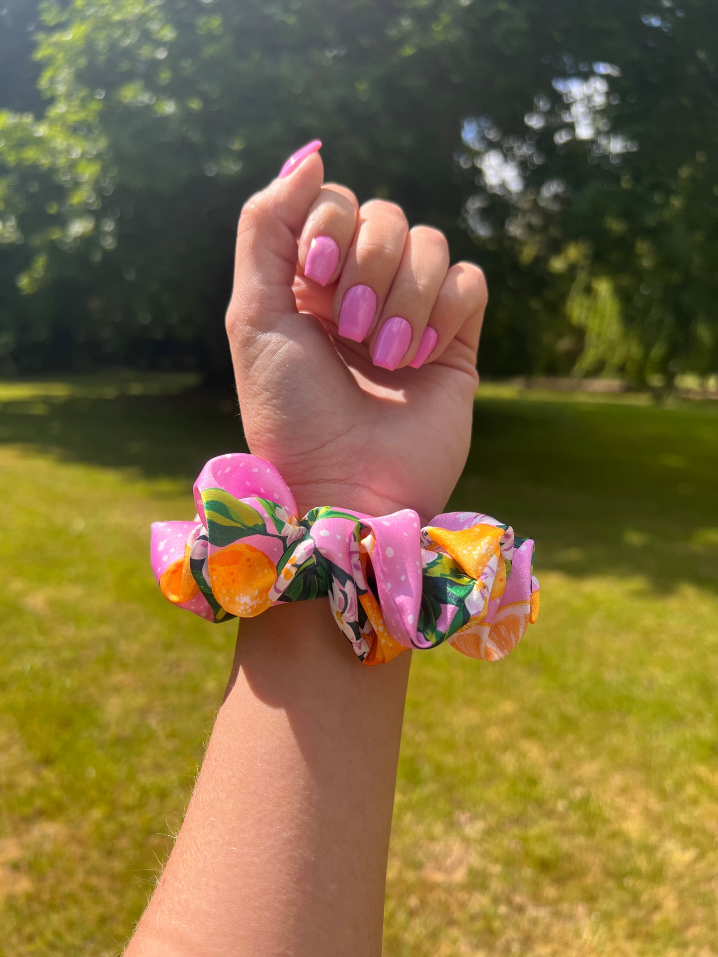 Pink Lemon Scrunchie
