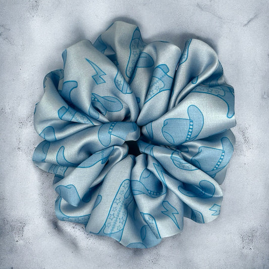 Blue Western Scrunchie